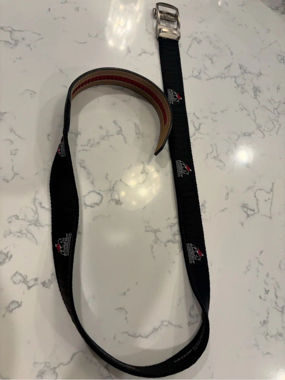 NEXBELT Adjustable Black Men's Belt with foxhunt embroidery Automatic Buckle